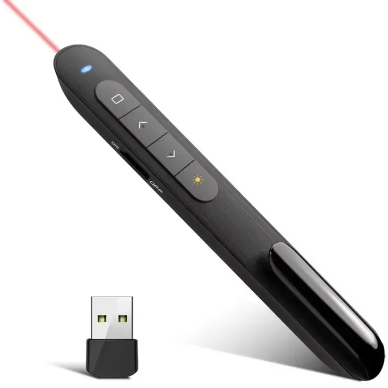 Laser Pointer Presenter - Presentador inalámbrico, bolígrafo giratorio de página