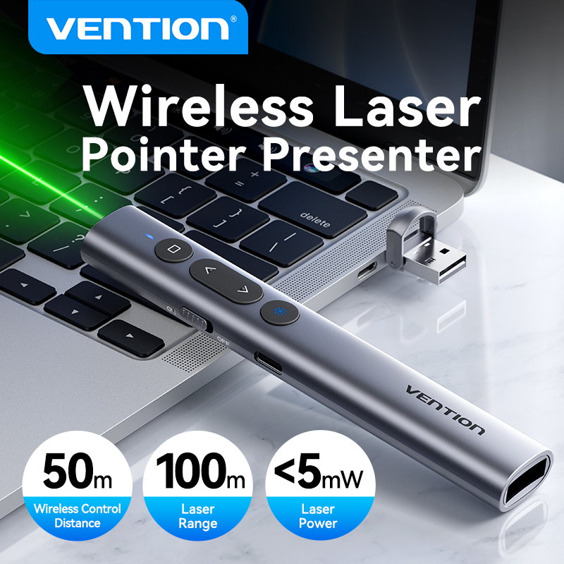 Laser Pointer Presenter - Vention-puntero láser inalámbrico, 100m, 2,4 Ghz,