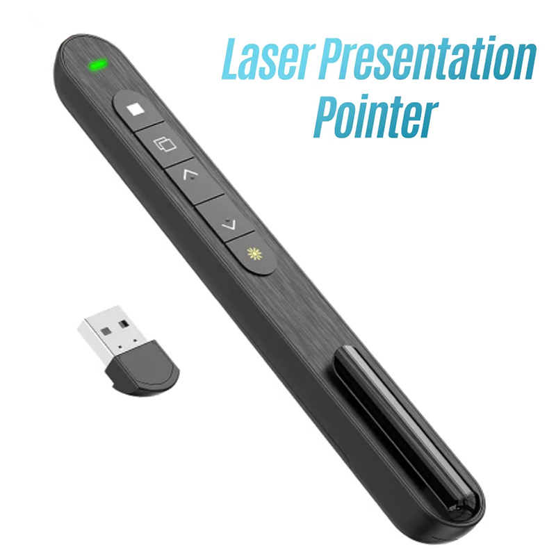Laser Pointer Presenter - Presentador inalámbrico, bolígrafo giratorio de página