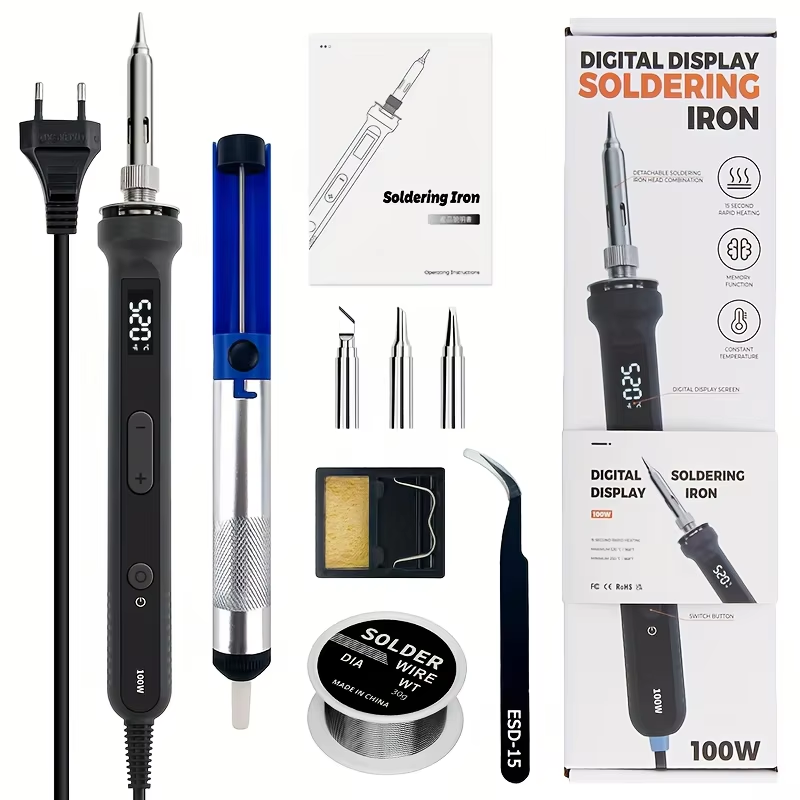 Gadgets For Electronics - Kit de soldador digital de 100W,